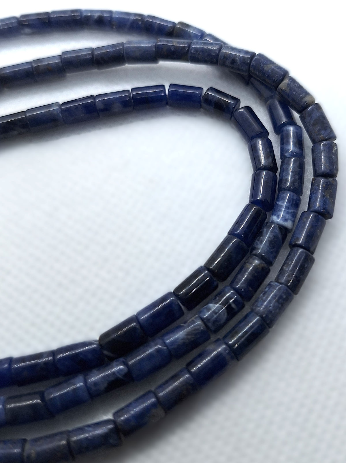 6x4mm Sodalite Cylinder Tube Gemstone Beads 16-Inch Strand