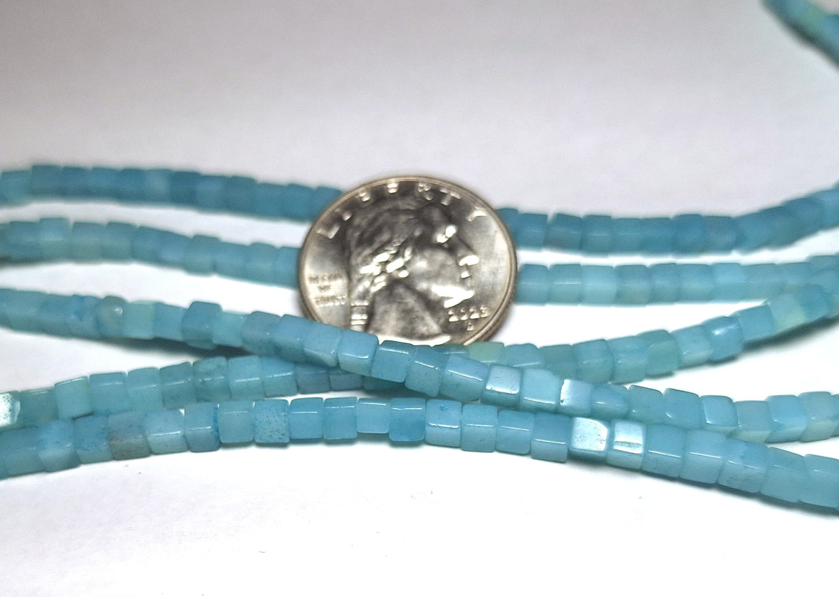 3mm Amazonite Dyed Cube Gemstone Beads 16-Inch Strand