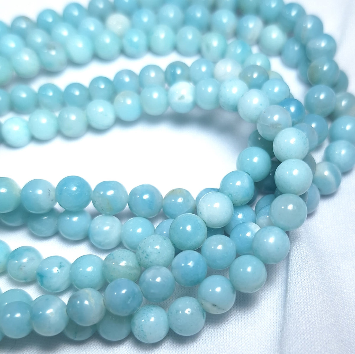 6mm Amazonite Round Gemstone Beads 16-Inch Strand