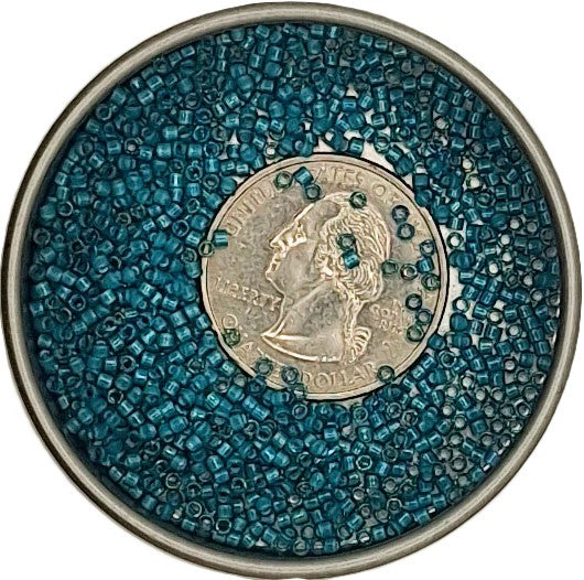 DB1782 Turquoise White-Lined Transparent 11/0 Delica Seed Beads 5g