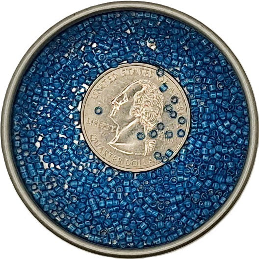 DB1783 Ocean Blue Transparent White-Lined 11/0 Delica Seed Beads 5g