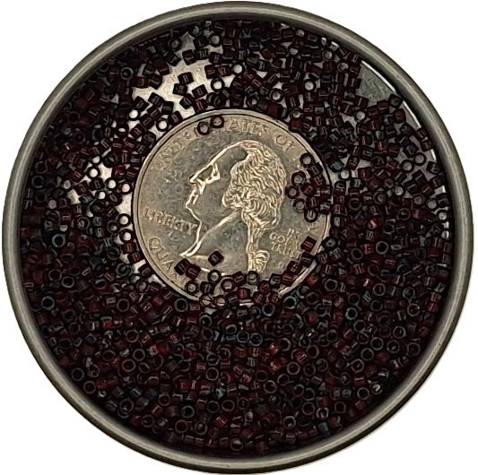 DB2263 Red Garnet Picasso Opaque Matte 11/0 Delica Seed Beads 5g