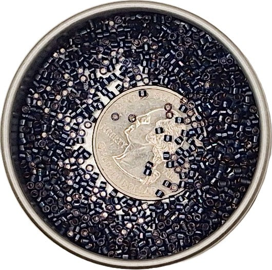 DB278 Dark Navy Blue-Lined Crystal Clear 11/0 Delica Seed Beads 5g