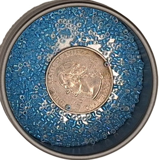 DB57 Sky Blue-Lined Crystal Clear AB 11/0 Delica Seed Beads 5g