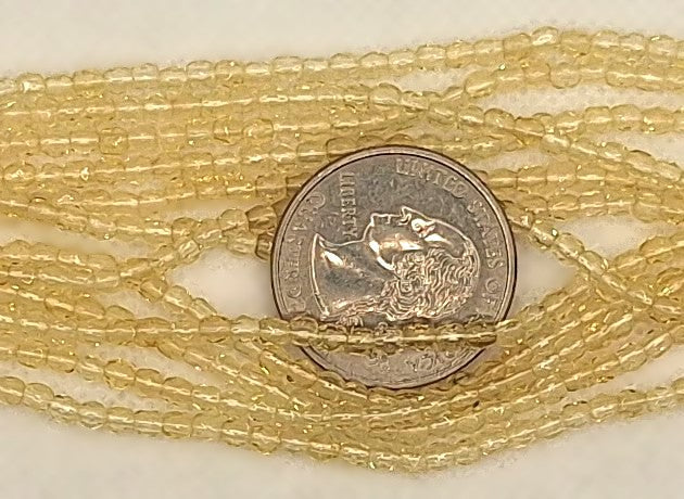 3mm Pale Honey Topaz Transparent Faceted Fire-Polished Round Beads 50ct