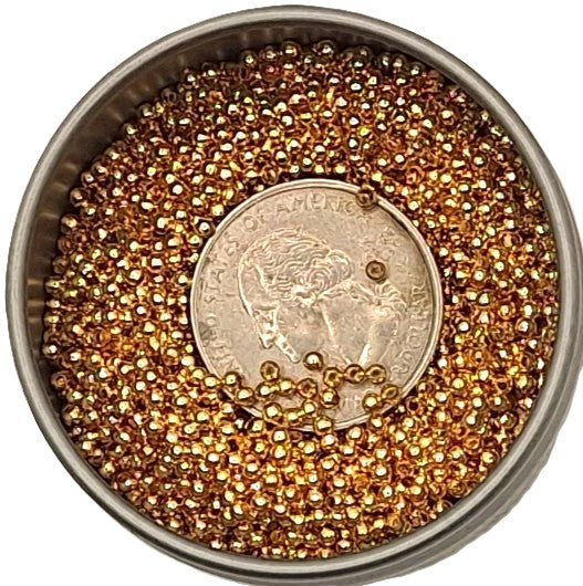 2mm Real 18k Gold Plated Brass Round Metal Beads 5g