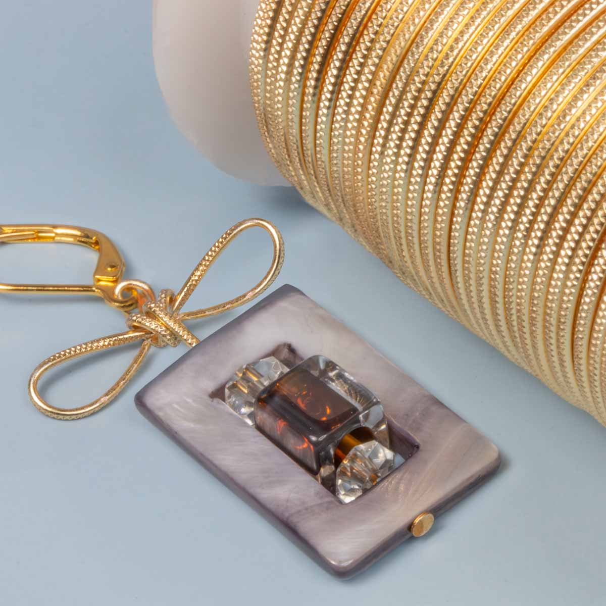 16 Gauge Textured Weave Gold Plated Copper Half-Round Wire 8yd