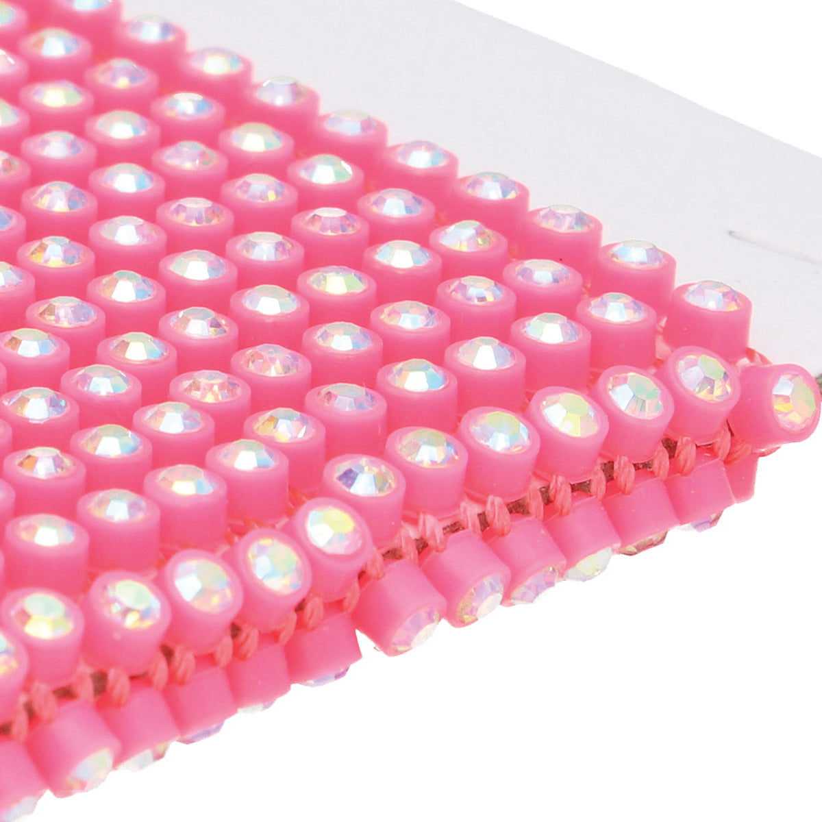 SS6 Crystal AB Hot Pink Plastic Rhinestone Banding 10 Yards