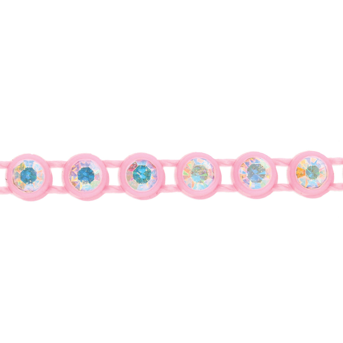 SS6 Crystal AB Pink Plastic Rhinestone Banding 10 Yards