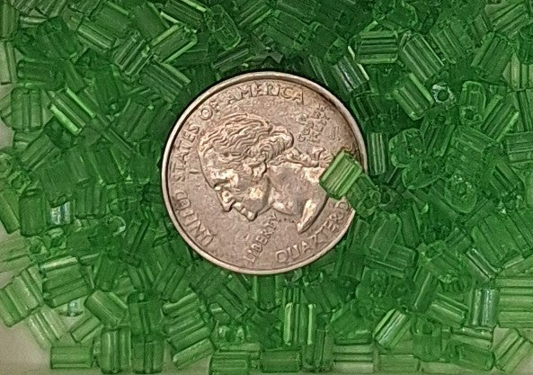 5x3.5mm Sol-Gel Grass Green Loose Tubes Czech Glass Seed Beads 25g