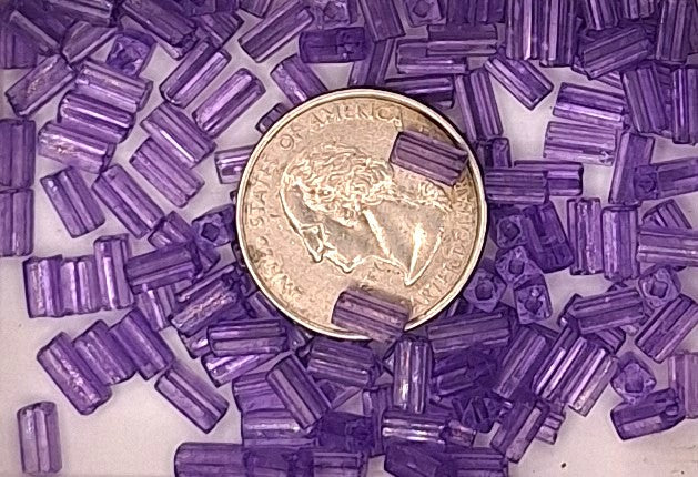 7x3.4mm Sol-Gel Tanzanite Square Tubes Czech Glass Seed Beads 25g