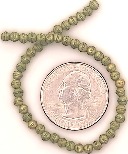 3mm Pacifica Avocado Green English Cut Pressed Glass Czech Beads 50ct