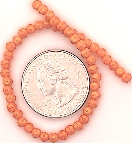 3mm Pacifica Tangerine Orange English Cut Pressed Glass Czech Beads 50ct