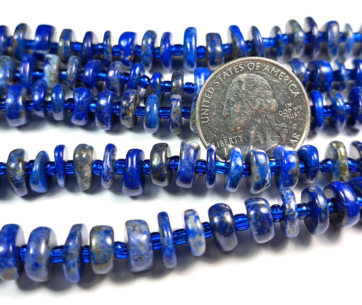 8-12mm Lapis Chip Gemstone Beads 8-Inch Strand