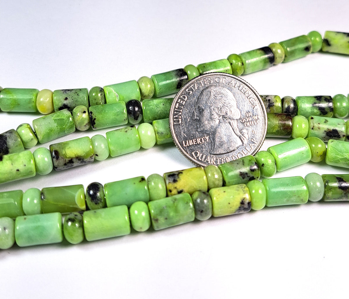 10x6mm Chinese Chrysoprase 6x3 Rondelle Gemstone Beads 8-Inch Strand