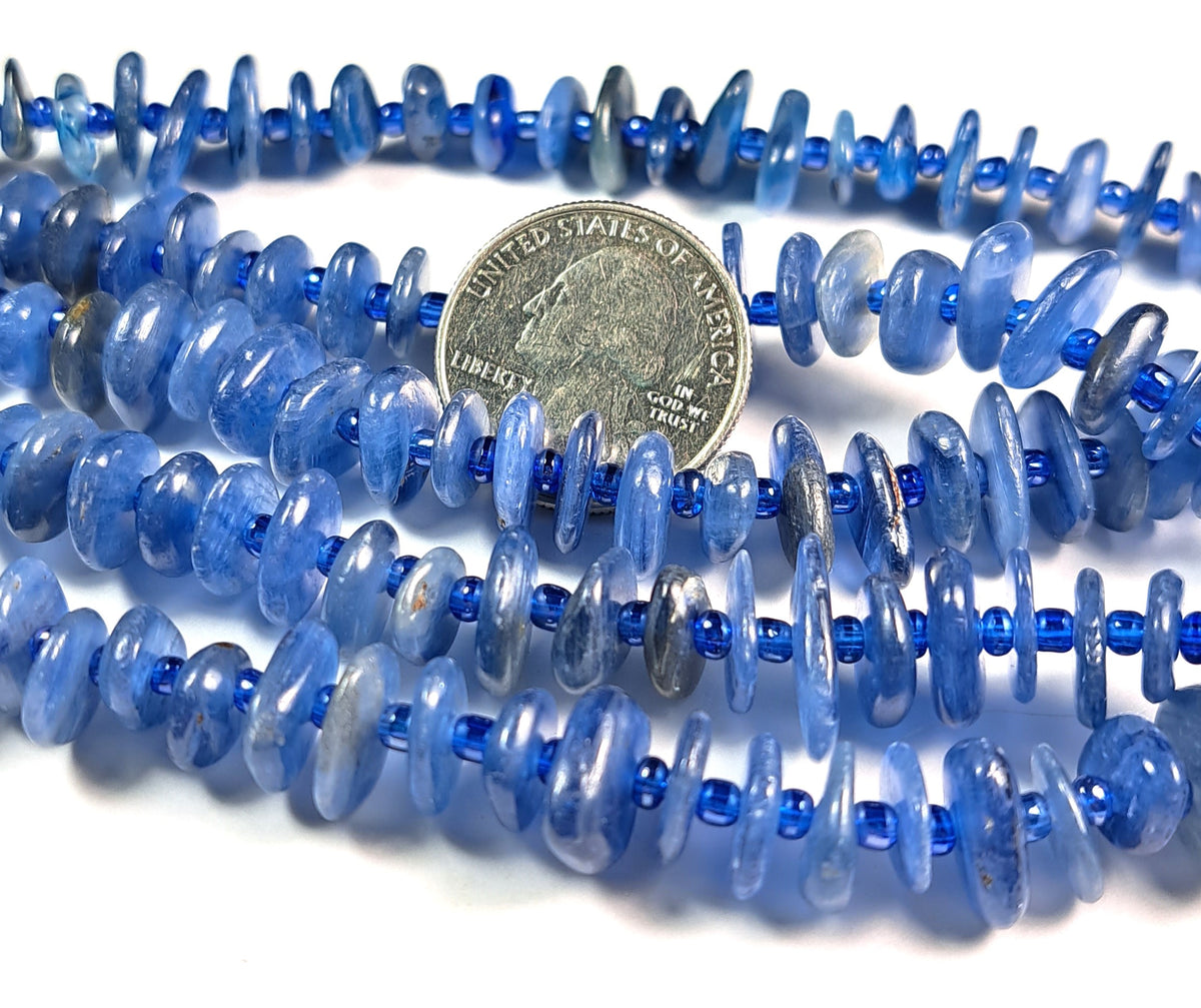 8-12mm Blue Kyanite Freeform Chip Gemstone Beads 8-Inch Strand