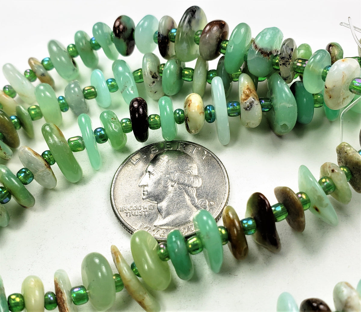 10-13mm Chrysoprase Chips Gemstone Beads 8-Inch Strand