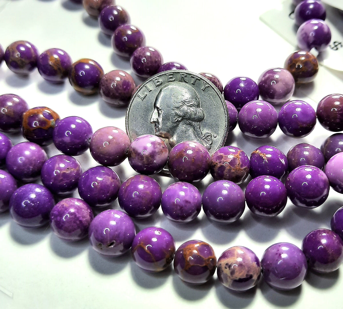 10mm Lepidolite Round Gemstone Beads 8-Inch Strand