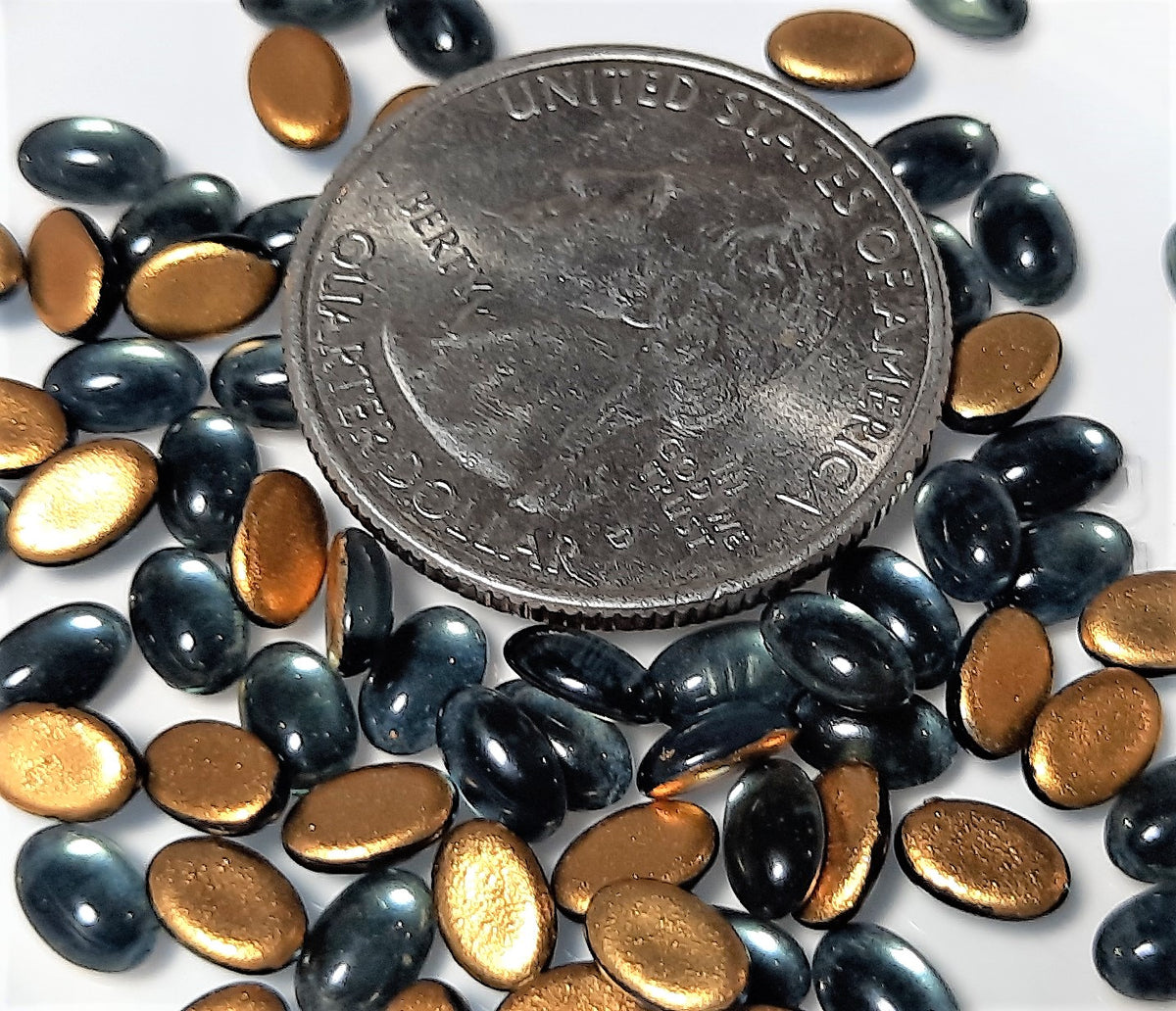 6x4mm Montana Transparent Oval Glass Cabochons 36ct