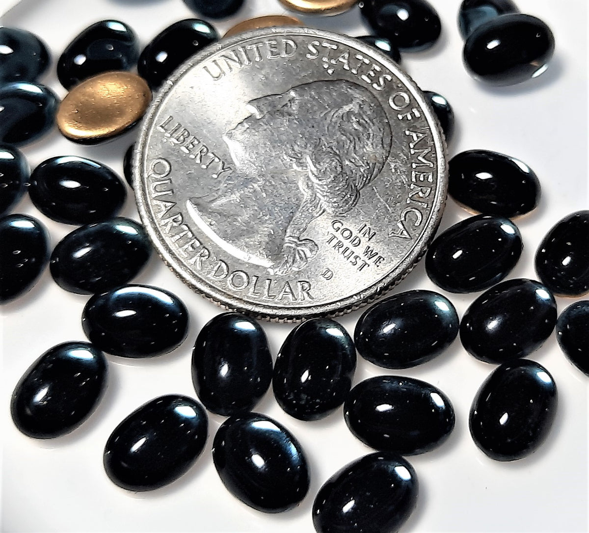 8x6mm Montana Transparent Oval Glass Cabochons 24ct