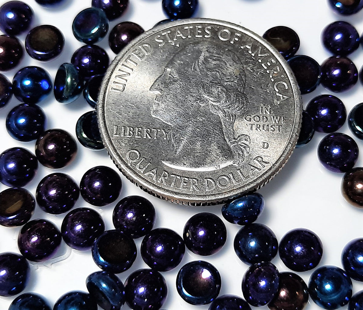 5mm Blue Iris Round Cabochons 36ct