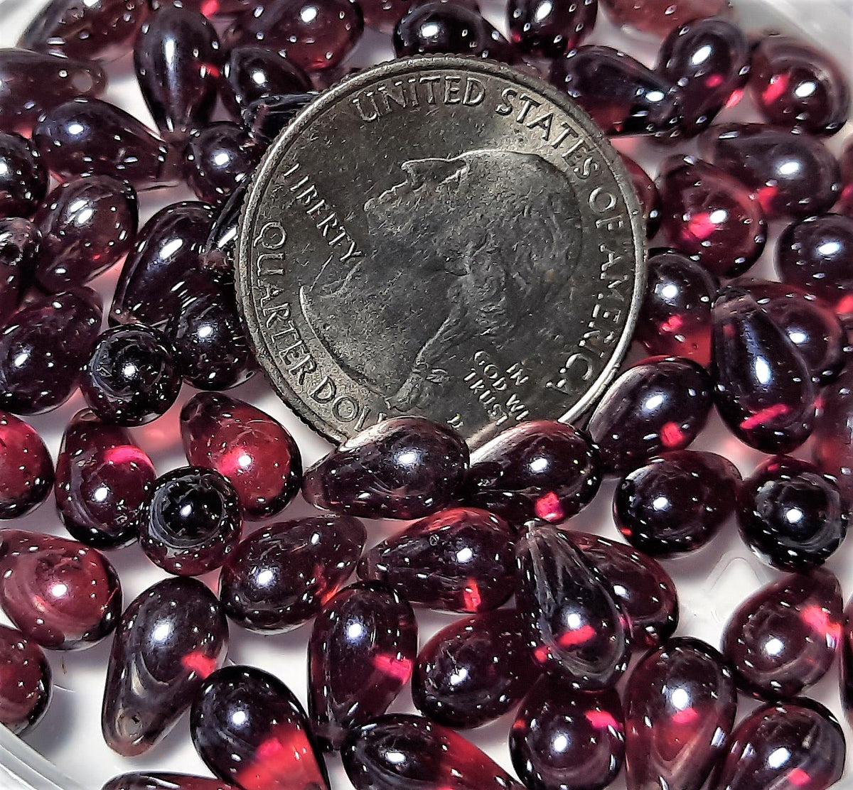6x9mm Dark Amethyst Shimmer Side Drill Czech Glass Teardrop Beads 50ct