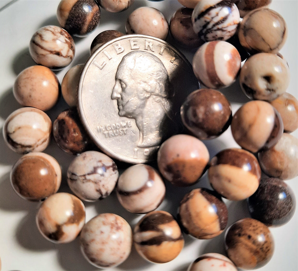 Brown Zebra Jasper 8mm Round Dakota Stones 8-inch Strand