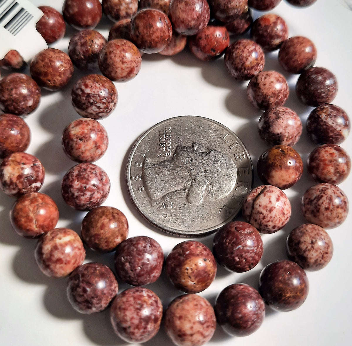 Leopard Speck Jasper 8mm Round Dakota Stones 8-inch Strand