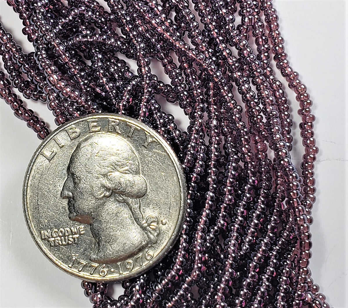 11/0 Dark Amethyst Luster Czech Seed Beads Full Hank