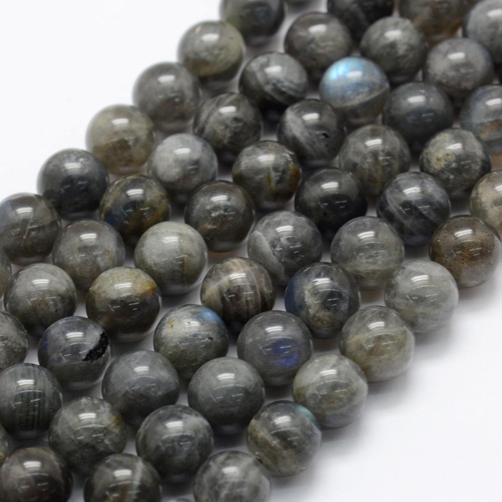 10mm Round Natural Labradorite Beads, Lot of 4