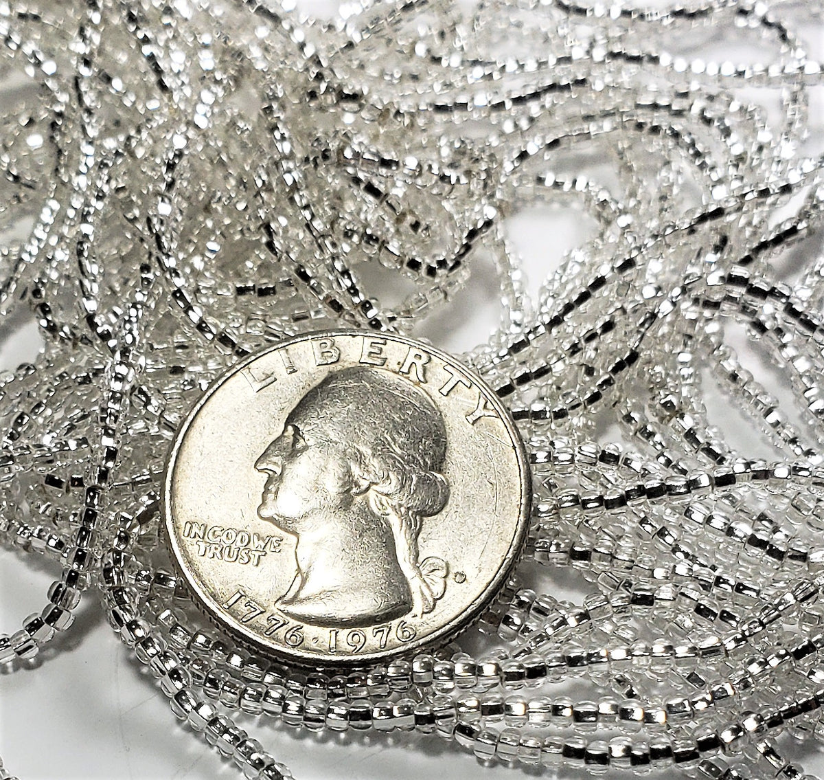 11/0 Crystal Silver-Lined Czech Seed Beads Full Hank