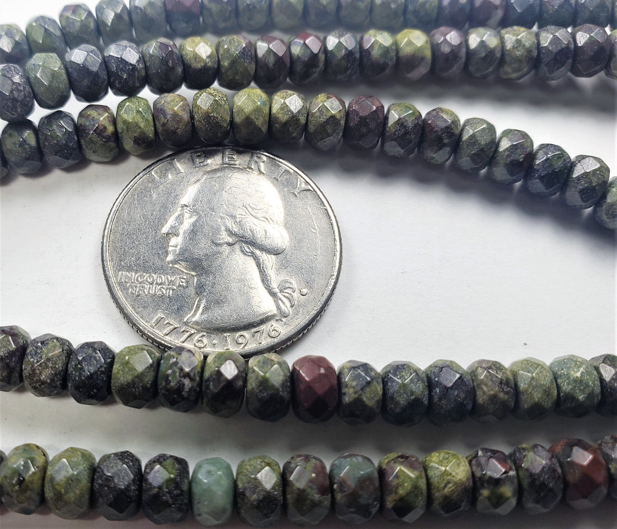 6x4mm Dragon Blood Jasper Faceted Rondelle Gemstone Beads 8-Inch Strand