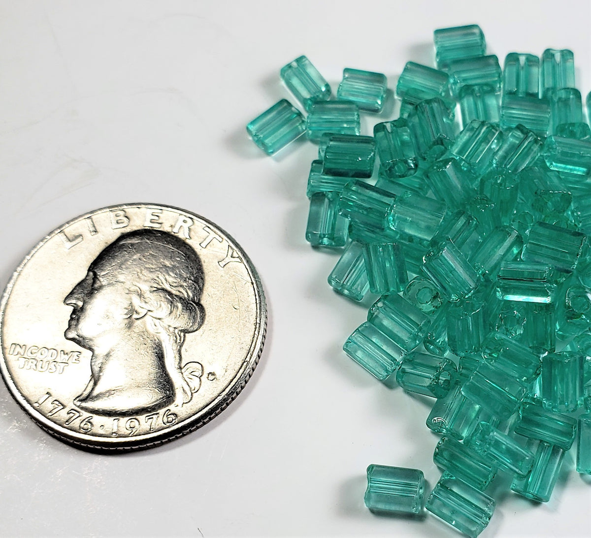 5x3.5mm Sol-Gel Teal Loose Tube Czech Glass Seed Beads 25g