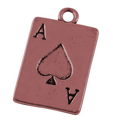 21x13mm Ace Playing Card Charms Copper Zinc Alloy 10ct